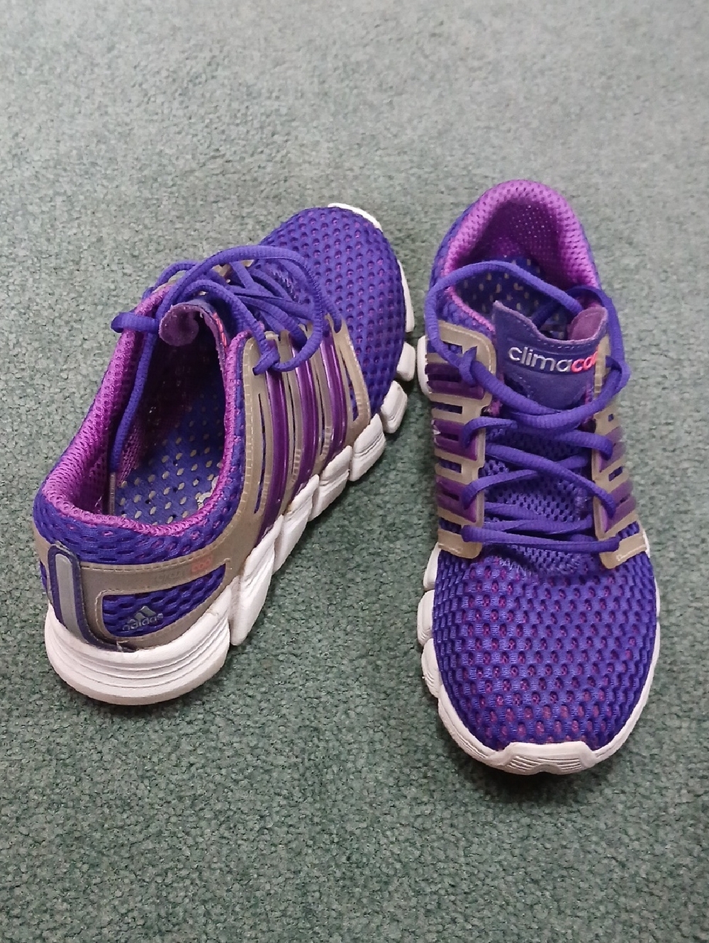 Adidas Purple and Pink Climacool Athletic Running Sneakers Size 8 Womens